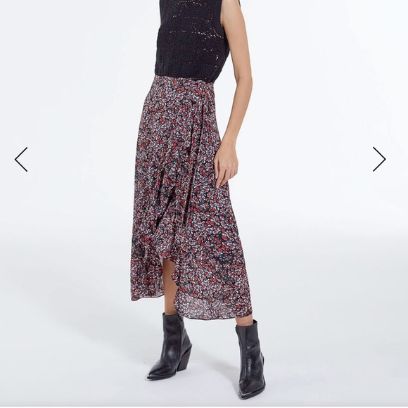 NWT The Kooples Floral Wrap Skirt